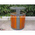 Unique design water proof galvanized outdoor wood and steel waste bin,street dustbin outdoor